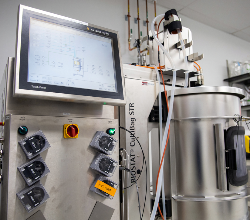 Image of equipment used in CBM's viral vector manufacturing and development facility in King of Prussia, Pennsylvania